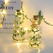 halpa Paristokäyttöinen-vihreä lehti led merkkijono 2m 20 leds kultalehti keiju valot ikkunoihin parveke puutarha sisä ulkopuutarha ystävänpäivä ramadan hääjuhla koristelu