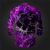 economico Geometrica-Per uomo 3D Print Geometrica Camicia con bottoni Camicie stampate Manica lunga Sottoculturale Da mare Feste Strada Primavera estate Collo ripiegabile Stampa Bottone giù Rosso Blu Viola Verde Grigio