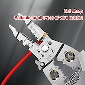 abordables Mejora familiar-Pelacables, alicates multifuncionales para cortar cables afilados con cerradura de metal, utilizados para reparación de electrodomésticos, reparación mecánica, corte de cables de electricista, engarzado, división, bobinado