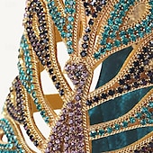 abordables Talons Aiguilles-Femme Chaussures à Talons Sandales Chaussures habillées Chaussures scintillantes Mariage Soirée Plume de paon Strass Talon Cône Talon Aiguille Bout ouvert Elégant Bohême Rétro Vintage Cuir microbien