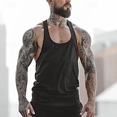 economico T-shirt e canotte attive da uomo-Per uomo Canotte Canotta fitness Carro armato Maglieria intima Stondata Senza maniche Sport Casual / quotidiano Palestra Traspirante Morbido Liscio Nero Bianco Abbigliamento sportivo Di tendenza