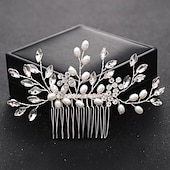 abordables Hair Styling Accessories-Crystal Flower Bridal Hair Comb, Silver Accents, Wedding Hair Comb, Bridal Comb, Hair Comb For Wedding, Bridal Hair Piece, Hair Accessories