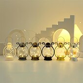 economico Luci decorative Ramadan-Ramadan Silver Line lampada a candela elettronica palmare piccola lampada a cavallo lampada a olio retrò piccola lampada decorativa per feste di festival 1pz