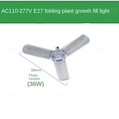 お買い得  電球調光可能-E27 LED 成長ライト、4m スイッチコード付き、36W 3 レベル、太陽のようなフルスペクトル屋内成長ライト、植物用ブラックライト、ホワイト、レッド、ブルー、レッド UV、パープル UV 付きアップグレード版、1 個
