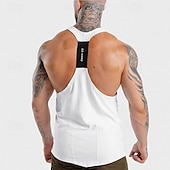 economico T-shirt e canotte attive da uomo-Per uomo Canotte Canotta fitness Carro armato Maglieria intima Stondata Senza maniche Sport Casual / quotidiano Palestra Traspirante Morbido Liscio Nero Bianco Abbigliamento sportivo Di tendenza