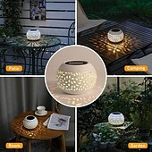 baratos Luzes e lanternas de caminho-Mesa solar ao ar livre luzes do jardim dança cintilação chama lâmpada retro lâmpada de metal para pátio jardim caminho quintal decoração iluminação 1x