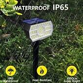お買い得  屋外スポットライト-4本 2個 1個 50 W LEDソーラーライト 多機能 ソーラー駆動 赤外線センサー 温白色 ホワイト 3.7 V # LEDビーズ
