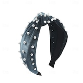 abordables Accessoires de coiffure-bandeaux de perles pour femmes, bandeau de perles antidérapants, larges nœuds supérieurs, bandeau noir, blanc, or rose avec perles, accessoires de cheveux pour femmes et filles, cadeaux quotidiens de