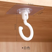 cheap Home Storage &amp; Hooks-5pcs Rotatable Plastic Ceiling Hooks for Hanging Plants, Lanterns, Wind Chimes - Adhesive Ceiling Hooks, Easy to Install, No Drill Needed - Contemporary Style Ceiling Mount Hooks for Decoration