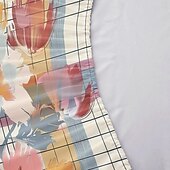 abordables Sábanas y funda de almohada-Juego de sábanas ajustables con patrón de primavera a rayas florales 100% algodón, sábanas sedosas y transpirables ultra suaves, sábanas con bolsillos profundos, tamaño queen king de 3 piezas