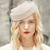 economico Fascinatori &amp; Cappelli-Cappelli Tulle Fibra Bombetta / Cappello a cloche Cappello di paglia Matrimonio Tè Elegante Matrimonio Con Fiocco Tulle Copricapo Copricapo