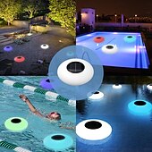 cheap Underwater Lights-Solar Floating Pool Light with Remote Control, Submersiable LED Pool Light 16 RGB Color Changing Waterproof Outdoor Garden Lawn Pond Pool Party Decorative Light 1PC