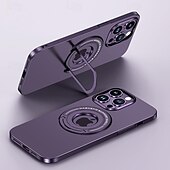 Недорогие Чехлы для iPhone-телефон Кейс для Назначение Айфон 15 Про Макс Плюс iPhone 14 13 12 Pro Max Plus Кейс на заднюю панель со стендом Поддержка беспроводной зарядки Защита от удара ПК Металл