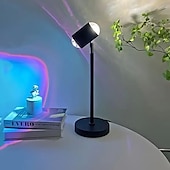 economico Lampada proiettore tramonto-lampada da notte a led con effetto increspatura dell&#039;acqua, atmosfera rgb con telecomando, proiezione arcobaleno al tramonto per soggiorno, camera da letto, comodino, doppia testa, lampada da tavolo moderna 1 pz