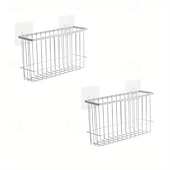 cheap Kitchen Storage-2pcs Storage Racks Metal Wire Storage Basket Wall Hanging Basket Wall Mounted Organizer Basket for kitchen Office Pantry Bathroom Cabinet Kitchen Organizers and Storage Kitchen Accessories