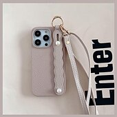 cheap iPhone Cases-Phone Case For iPhone 16 iPhone 15 Pro Max Plus iPhone 14 13 12 11 Pro Max Plus Mini SE for Women Girl with Stand Holder with Lanyard with Wrist Strap Retro TPU PU Leather