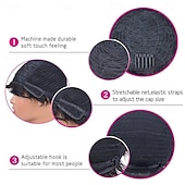 economico Parrucche di capelli veri senza cuffia-parrucche corte di capelli umani con taglio pixie per donne nere parrucca di capelli umani