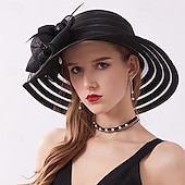 ieftine Pălării &amp; Fascinatoare-Palarioare Palarie Veșminte de cap Acrilic / Bumbac Clop Floppy Palarie de soare Casual Concediu Elegant Epocă Cu Pene Funde Diadema Articole Pentru Cap