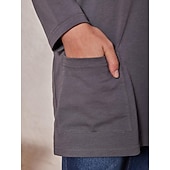 お買い得  チュニックトップ-Tシャツ 女性用 ブラック イエロー 単色/無地 パッチワーク ポケット ストリート 日常 日常 クラシック ラウンドネック レギュラー S