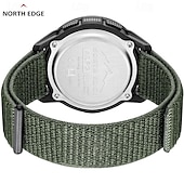 cheap Digital Watches-NORTH EDGE Men Digital Watch Outdoor Sports Compass Stopwatch Alarm Clock Date Nylon Strap Watch