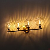 economico Luci da parete-lampada da toeletta per interni 1/2/3/4 luce lampada da toeletta per bagno, lampade da bagno su specchio lampada da bagno dorata con paralume in vetro trasparente