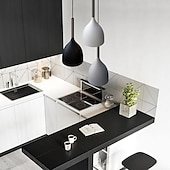 economico Luci a sospensione-Lampada a sospensione a forma di lacrima in metallo 3 lampadine illuminazione a soffitto da pranzo con baldacchino lineare in nero lampadario per sala da pranzo, soggiorno, isola cucina luci sospese
