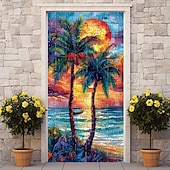 olcso Ajtófedelek-kókuszfa ajtóhuzatok ajtó kárpit ajtó függöny dekoráció háttér ajtó transzparens bejárati ajtóhoz parasztház ünnepi parti dekorációs kellékek