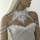 abordables Boléros de Mariage-Wraps de mariée Elégant Sans Manches Polyester Boléros de Mariage Avec Imitation Perle Pour Mariage Eté
