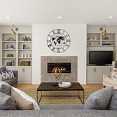 levne Nástěnné ozdoby-velká mapa světa nástěnné hodiny kovové minimalistické moderní hodiny kulaté tiché netikající baterie nástěnné hodiny do obýváku domácí kuchyně ložnice kancelář školní výzdoba 60 cm