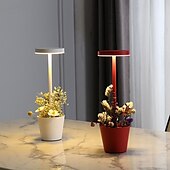 cheap Table Lamps-Cordless Table Lamp  with Flower Basket Design  3-Levels Brightness Stepless Dimming Table Light Rechargeable Battery Powered LED Desk Lamp for Restaurant/Home/Patio