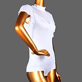 halpa Yläosat ja setit-Latinotanssi Salitanssi Trikoot / Kokopuku Puhdas Väri Liitos Tylli Naisten Suoritus Kouluts Hihaton Korkea Spandex