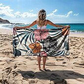 cheap Beach Towel Sets-Sandproof Beach Towel Soft Cover Blanket Tropical Pug Large 3D Print Pattern Towel Bath Towel Beach Sheet Blanket Classic 100% Micro Fiber Comfy Blankets