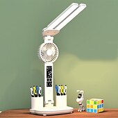 abordables Suministros para la fiesta-Lámpara de escritorio LED plegable táctil recargable con reloj digital