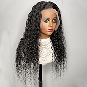 economico Parrucche lace front capelli veri-parrucche frontali in pizzo trasparente con onde d&#039;acqua 13x6 capelli umani densità 150
