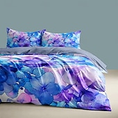 preiswerte Bettbezug-Sets-Bettbezug-Set mit blauem Farbverlauf und Muster, Bettdecken-Set, weiches 3-teiliges Luxus-Baumwoll-Bettwäsche-Set, Heimdekoration, Geschenk, King-Size-Bett, Queen-Size-Bett, dreiteiliges Set