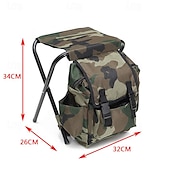 preiswerte Campingmöbel-Klapp-Campingstuhl zusammenklappbarer Hocker-Rucksack Mini-Klappstuhl für den Außenbereich tragbare Sitz- und Tischtasche für Indoor-Angeln Outdoor-Reisen Wandern Strand BBQ (Tarnmuster)