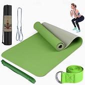 voordelige Anti-stress-tpe6mm tweekleurige yogamat set van vijf stuks voor sport fitness stretching latex 2080 weerstandsriem wordt geleverd met rugzakriem