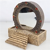 cheap Light Up Toys-Atlantis Stargate Mirror LED Night Light Star Gate 3D Time Tunnel Ring Mirror Movie Replica Model Cospaly Halloween Party Prop Resin Collectable Toy Home Decor Ornament Gift