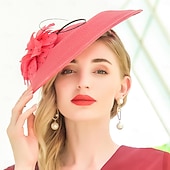 economico Cappelli per feste-fasce cappelli copricapo bombetta in fibra / cappello a cloche cappello di paglia cappello da sole matrimonio tea party matrimonio elegante con copricapo laterale in pizzo copricapo