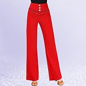 olcso Latin tánc ruházat-Latin tánc Társastánc Nadrágok Rojt Tiszta Szín Illesztés Női Teljesítmény Edzés Magas Spandex