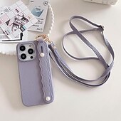 cheap iPhone Cases-Phone Case For iPhone 16 iPhone 15 Pro Max Plus iPhone 14 13 12 11 Pro Max Plus Mini SE for Women Girl with Stand Holder with Lanyard with Wrist Strap Retro TPU PU Leather