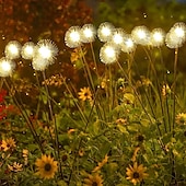 tanie Oświetlenie krajobrazowe-2 szt. Słoneczna huśtawka ogrodowa zasilana energią słoneczną światło mniszka lekarskiego 6/8 diod led na zewnątrz ip65 wodoodporne oświetlenie patio ścieżka krajobraz chodnik na zewnątrz lampa dekoracyjna