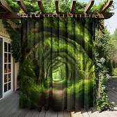 billiga Vattentäta gardiner-vattentät utomhusgardinskydd, utomhusgardiner, skjutbara uteplatsgardiner, pergolagardiner grommet skog för lusthus, balkong, veranda, fest