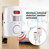 cheap Burglar Alarm Systems-Smart Home Security KitWireless Infrared Security Alarm 105DB Alarm BatteryPoweredw/ 2 Remotes