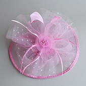 billige Bryllupshodeplagg-fascinators Hatter Hodeplagg organza Fedora Solhatt Topplue Hesteløp cocktail Elegant Årgang Med Fjær Sløyfer Hodeplagg Hodeplagg