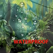 preiswerte Wasserdichte Vorhänge-Wasserdichter Outdoor Vorhang Außenvorhang für Privatsphäre, Außenjalousien, verschiebbare Terrassenvorhangvorhänge, Pergolavorhänge mit Öse, 3D-Waldlandschaft für Pavillon, Balkon, Veranda, Party