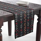 baratos Toalhas de Aparador-Inspirado em william morris arte estilo impressão corredor de mesa estilo country, decoração de mesa de jantar de cozinha, corredores de mesa de decoração de impressão para interior ao ar livre casa