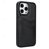 お買い得  iPhone用ケース-電話 ケース 用途 iPhone 16 iPhone 15 Pro Max iPhone 14 13 12 11 Pro Max Mini SE X XR XS Max 8 7 Plus バックカバー 超薄型 黄ばんでいない カード挿入口 レトロ風 TPU PUレザー