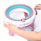 abordables Appareils électroménagers-Machine à tricoter faite à la main, 1 ensemble de 48 aiguilles, cylindre en laine, métier à tisser, écharpe, pull, chapeau, chaussettes, artefact paresseux pour adulte, cadeau de noël avec