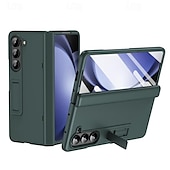 Недорогие Чехлы для Samsung-телефон Кейс для Назначение SSamsung Galaxy Z-сгиб 6 Z Fold 5 Z Fold 4 Z Fold 3 Кейс на заднюю панель со стендом и протектор экрана Полная защита тела броня ПК